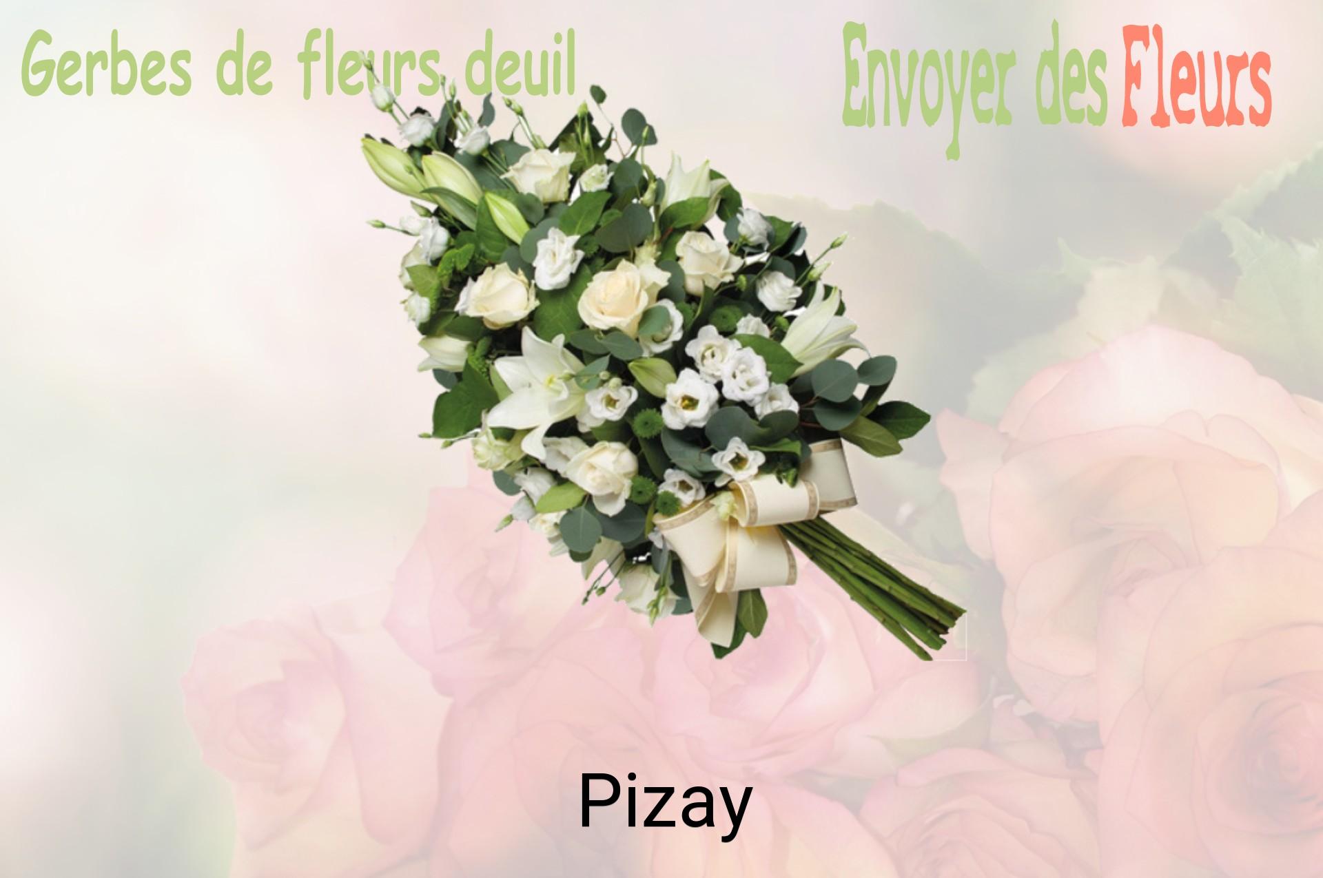 Gerbe de fleurs de deuil livrée à Pizay